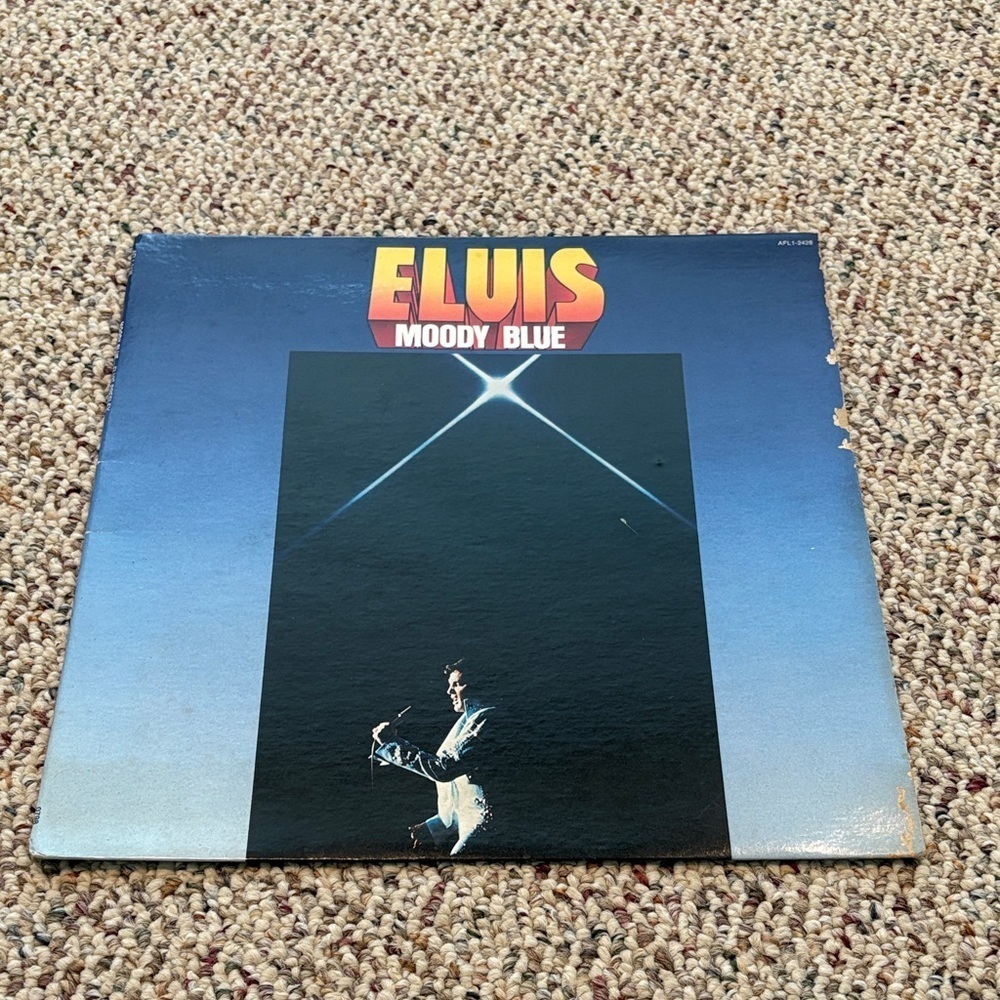 Elvis Moody Blue Vinyl Album Record Cover-NO RECORD